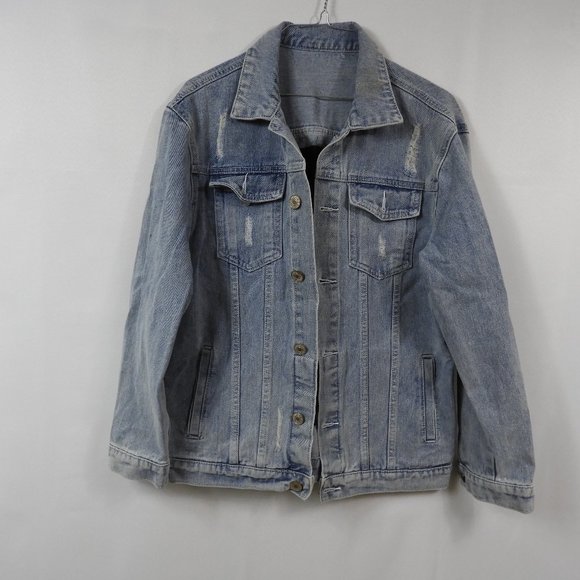 Other - F565 Boutique Denim Distressed Jean Jacket